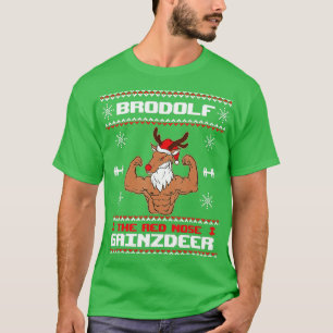 Camiseta Brodolf El Gym Red Nose Gainzdeer Navidades Ugly S