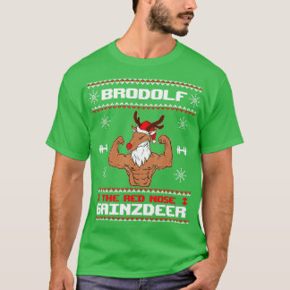 Camiseta Brodolf El Gym Red Nose Gainzdeer Navidades Ugly S