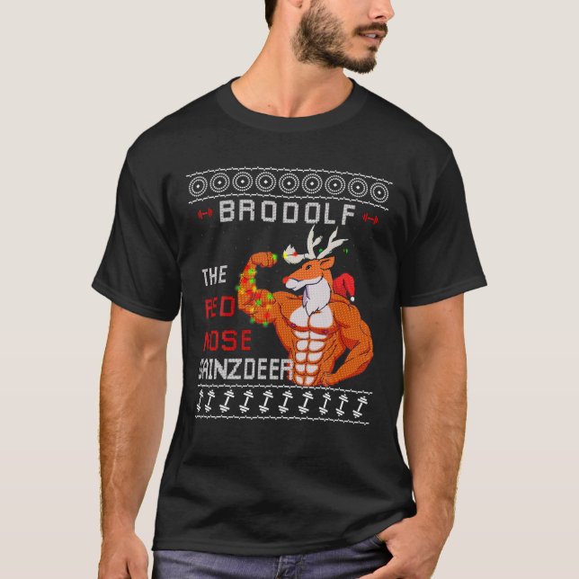Camiseta Brodolf Los Navidades Feo Del Gimnasio De La Nariz (Anverso)