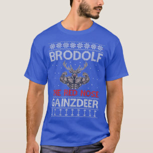 Camiseta Brodolf Reindeer Funny Navidades Gym Body Builder