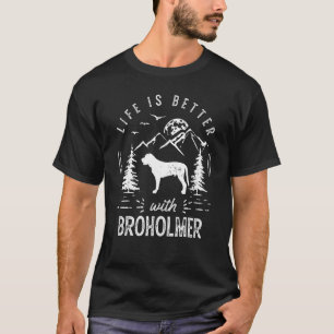Camiseta Broholmer Life Better Mom Dad Dog