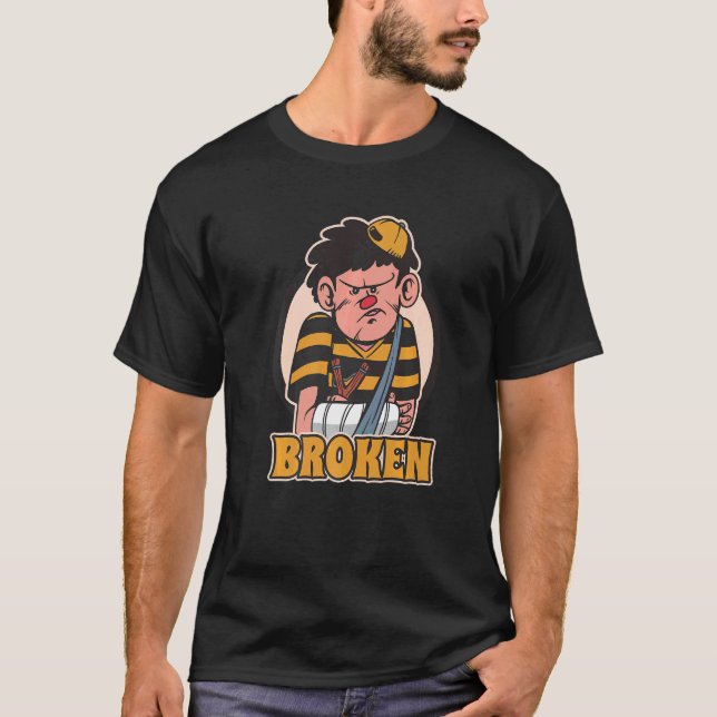 Camiseta Broken Arm Cast Injured Accident   (Anverso)