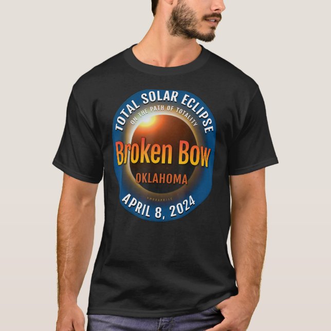 Camiseta Broken Bow Oklahoma OK Eclipse solar total 2024 3 (Anverso)