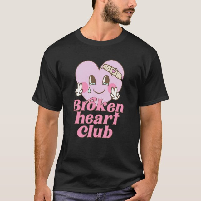 Camiseta Broken Heart Club Valentine Day Retro Groovy Men W (Anverso)