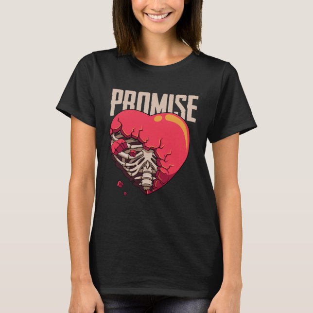 Camiseta Broken Promise Broken Heart Rib Cage Sad Emo Break (Anverso)