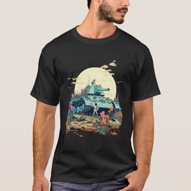 Camiseta Broken Tank Sobre Flores Paz No Guerra S (Anverso)