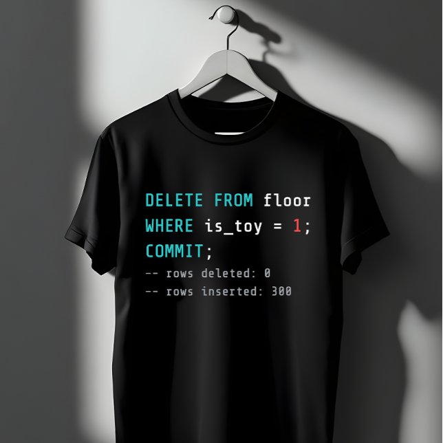 Camiseta Broma de codificación SQL DELETE FROM Floor (Subido por el creador)