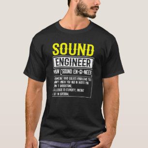 Camiseta Broma de definición de ingeniero de sonido