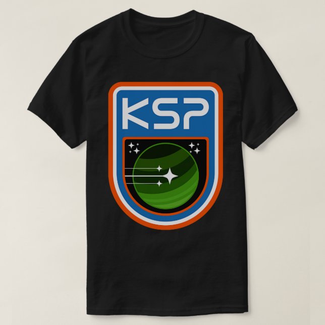 Camiseta Broma de distintivo del programa espacial Kerbal J (Diseño del anverso)