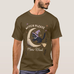 Camiseta Broma de gatos de bruja en T-S celeste espacial