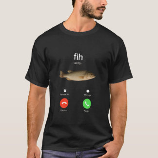 Camiseta Broma de Llamada de Pez por Teléfono Humor Meme