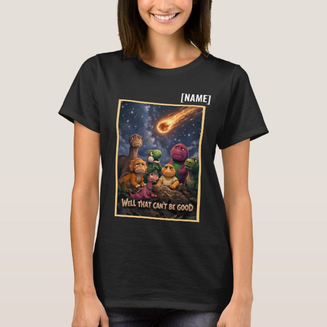 Camiseta Broma de Meteorito de Extinción de Dinosaurios (Anverso)