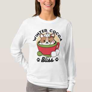Camiseta Bromas de cacao en invierno - Perro lindo en diseñ