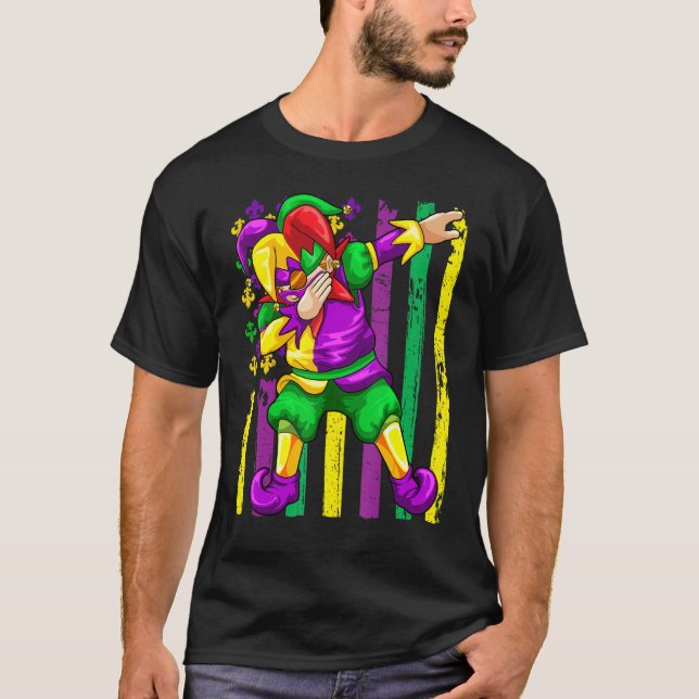 Camiseta Bromista Dabbing Mardi Gras Funny Festival Dab (Anverso)