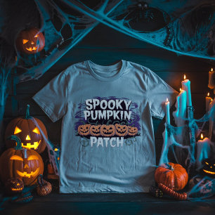 Camiseta Bromista de calabaza Parche Halloween T-Shirt