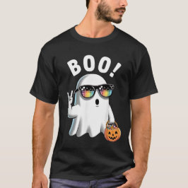 Camiseta Bromista de Fantasma Retro Halloween Calabaza Funn