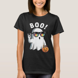 Camiseta Bromista de Fantasma Retro Halloween Calabaza Funn