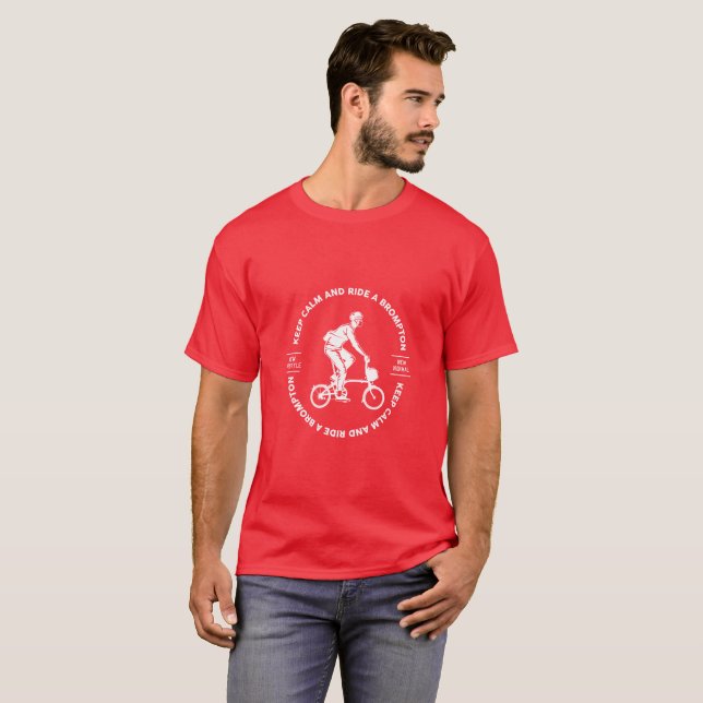 Camiseta Brompton Tshirt, Keep Calm and Ride un Brompton T- (Anverso completo)