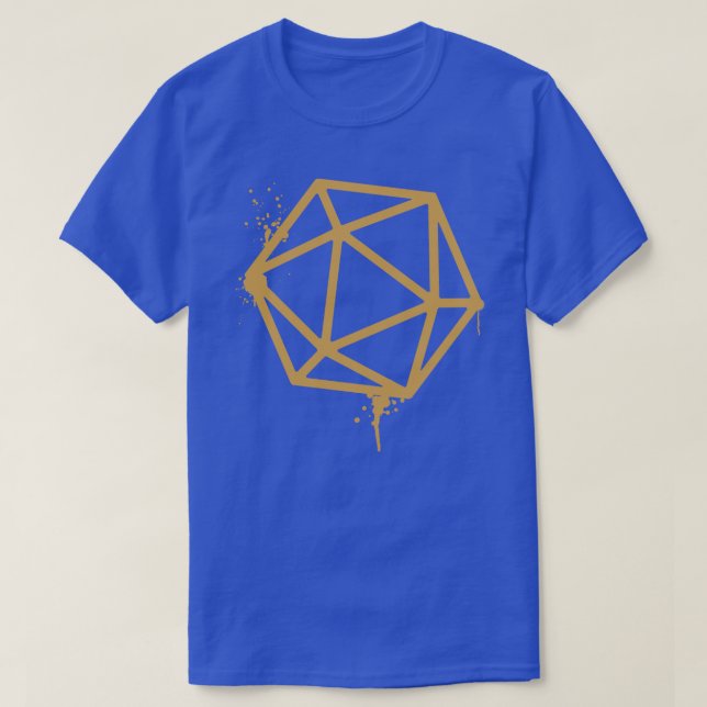 Camiseta Bronce de pintura con pimienta de dados D20 (Diseño del anverso)