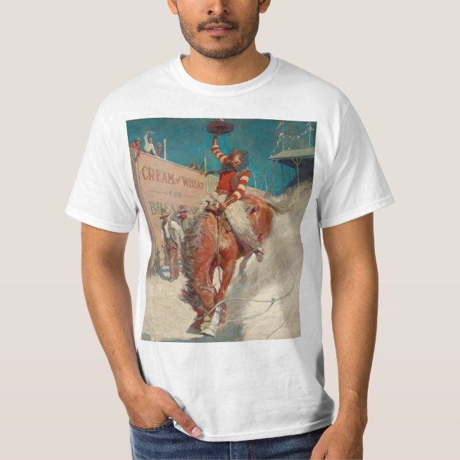 Camiseta Bronco Buster por Newell Convers Wyeth (Anverso)
