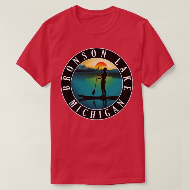 Camiseta Bronson Lake Paddleboarding Michigan Sunset (Diseño del anverso)