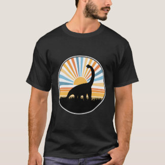 Camiseta Brontosauro - Dino de dinosaurio retro del atardec