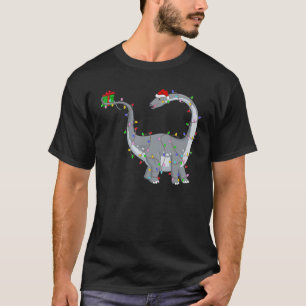 Camiseta Brontosauro Dinosaurio Xmas enciende Dinosaurio Cr