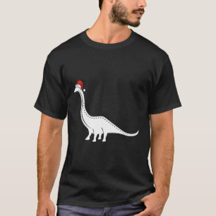Camiseta Brontosauro En Santa Hat Navidades Pajama Ls Shir
