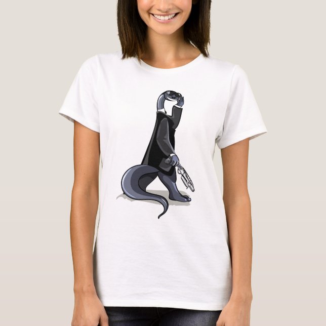 Camiseta Brontosauro Vestido Como Personaje De Película. (Anverso)