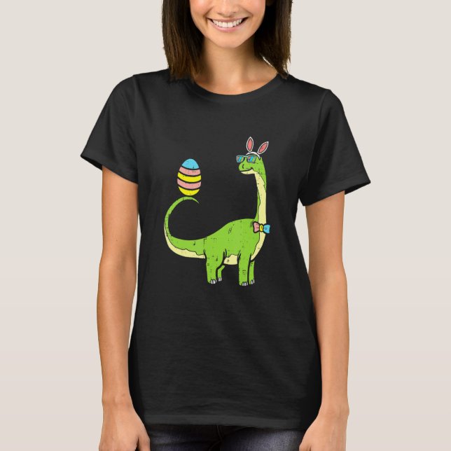 Camiseta Brontosaurus Bunny Ears Egg Easter Day Dinosaur Di (Anverso)