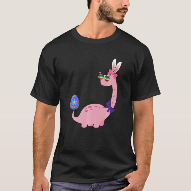 Camiseta Brontosaurus Bunny Ears Egg Easter Day Dinosaur Di (Anverso)