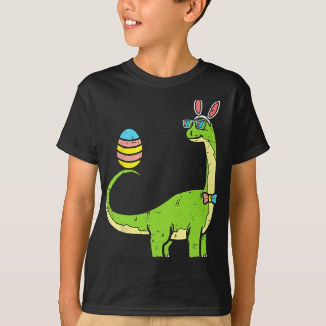 Camiseta Brontosaurus Bunny Ears Egg Easter Day Dinosaur Di (Anverso)