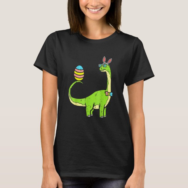 Camiseta Brontosaurus Bunny Ears Egg Easter Day Dinosaur Di (Anverso)