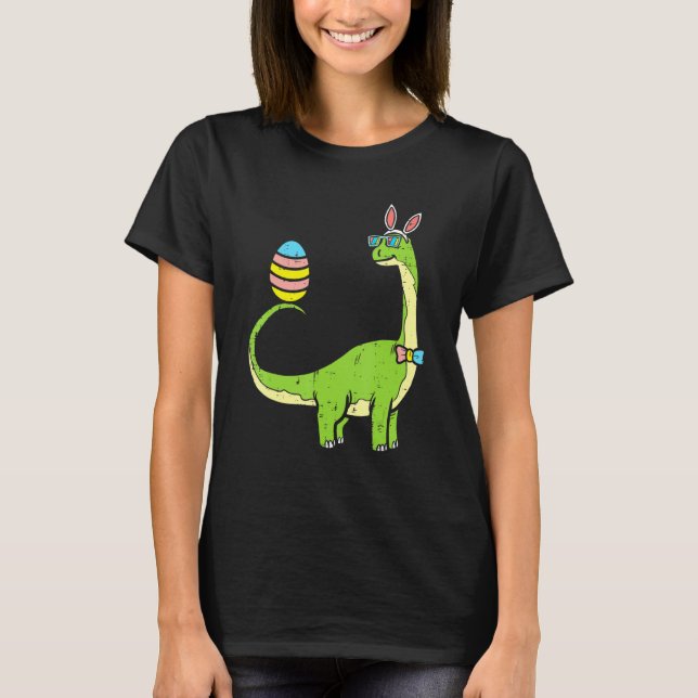 Camiseta Brontosaurus Bunny Ears Egg Easter Day Dinosaur Di (Anverso)