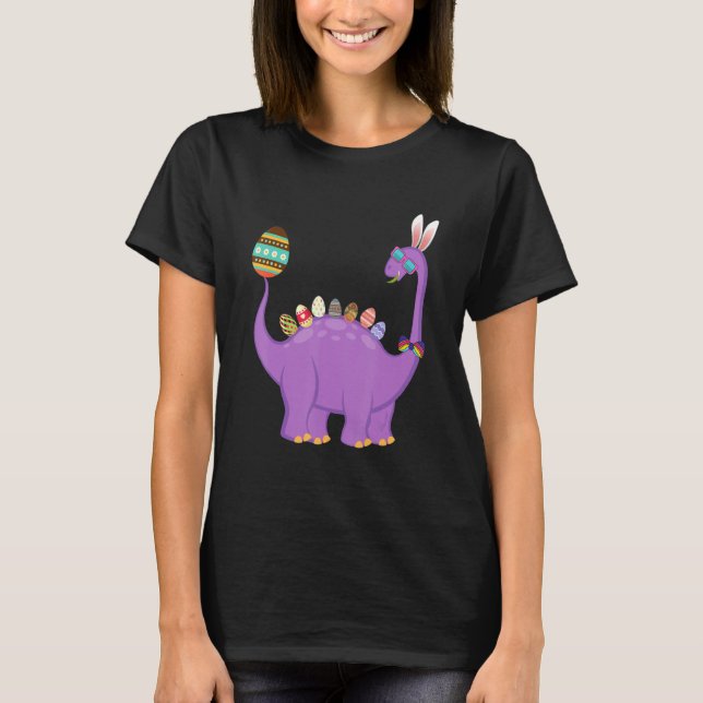 Camiseta Brontosaurus Bunny Ears Egg Easter Day Dinosaur Di (Anverso)