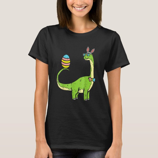 Camiseta Brontosaurus Bunny Ears Egg Easter Day Dinosaur Di (Anverso)