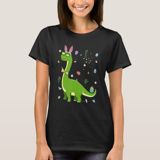 Camiseta Brontosaurus Bunny Ears Egg Easter Day Dinosaur Di (Anverso)