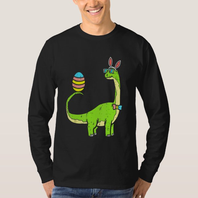 Camiseta Brontosaurus Bunny Ears Egg Easter Day Dinosaur Di (Anverso)