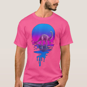 Camiseta Brontosaurus retro vintage mujeres VNeck