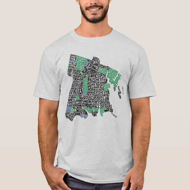 Camiseta Bronx New York City Typography Map Tee (Anverso)