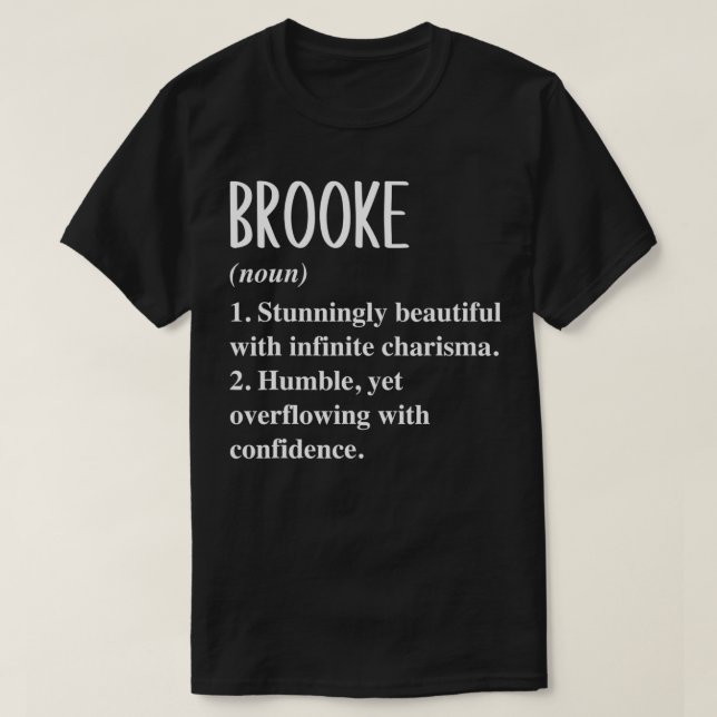 Camiseta Brooke First Name Definition Personalized Gift Ide (Diseño del anverso)