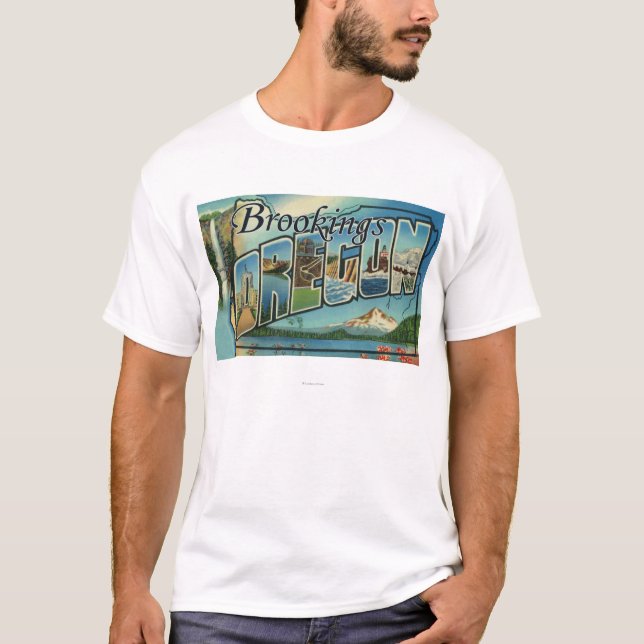 Camiseta Brookings, Oregon - escenas grandes de la letra (Anverso)