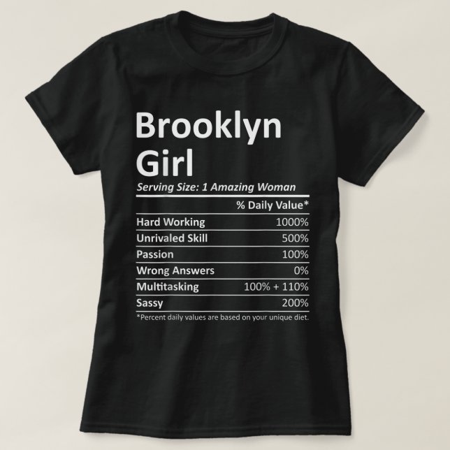 Camiseta BROOKLYN CHICA NY NUEVA YORK Funny Home NOSOTROS (Diseño del anverso)