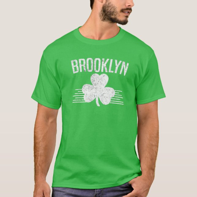 Camiseta Brooklyn Irish St Patricks Day Shamrock Lucky Broo (Anverso)