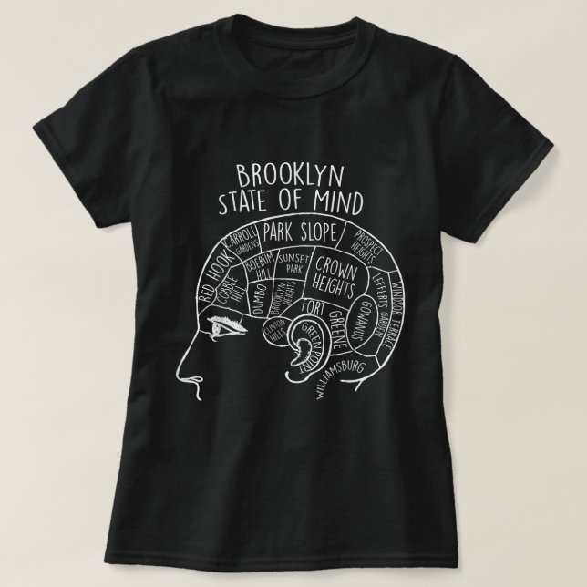 Camiseta Brooklyn Nueva York, barrios (Diseño del anverso)