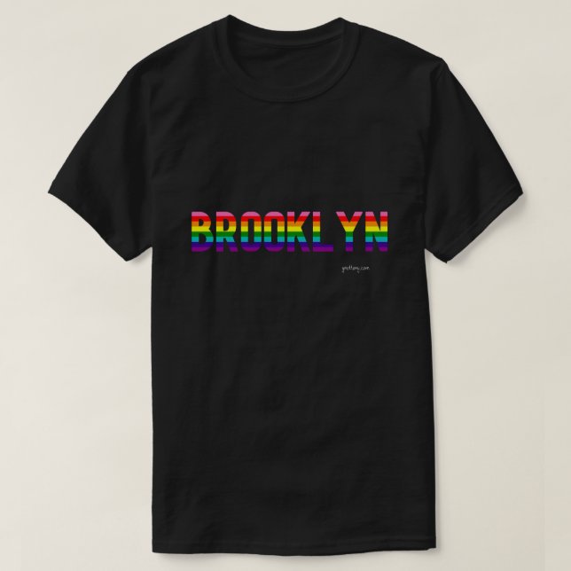 Camiseta Brooklyn Pride Hoodie | Bandera arco iris (Diseño del anverso)