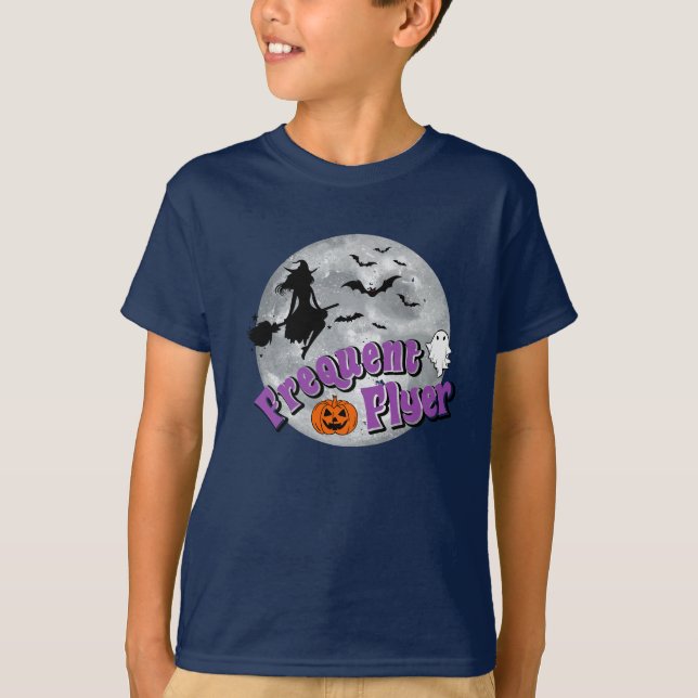 Camiseta Broomstick de travesía frecuente de Halloween para (Anverso)