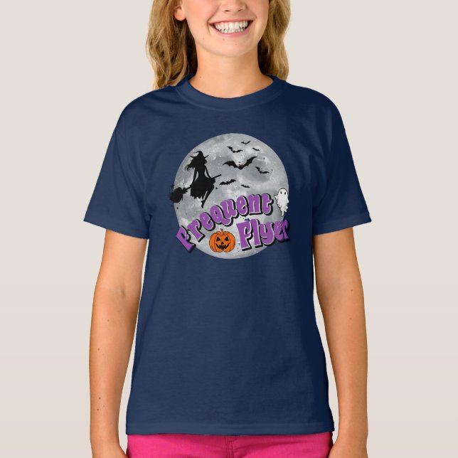 Camiseta Broomstick de travesía frecuente de Halloween para (Anverso)
