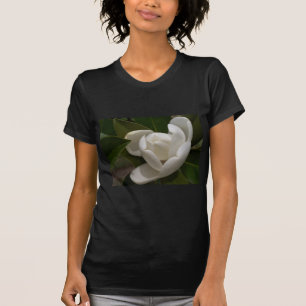 Camiseta brote de flor de magnolia del sur blanco