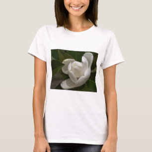Camiseta brote de flor de magnolia del sur blanco